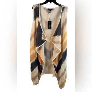 Diane Gilman XS Cardigan Duster Vest Tie Dye NWT